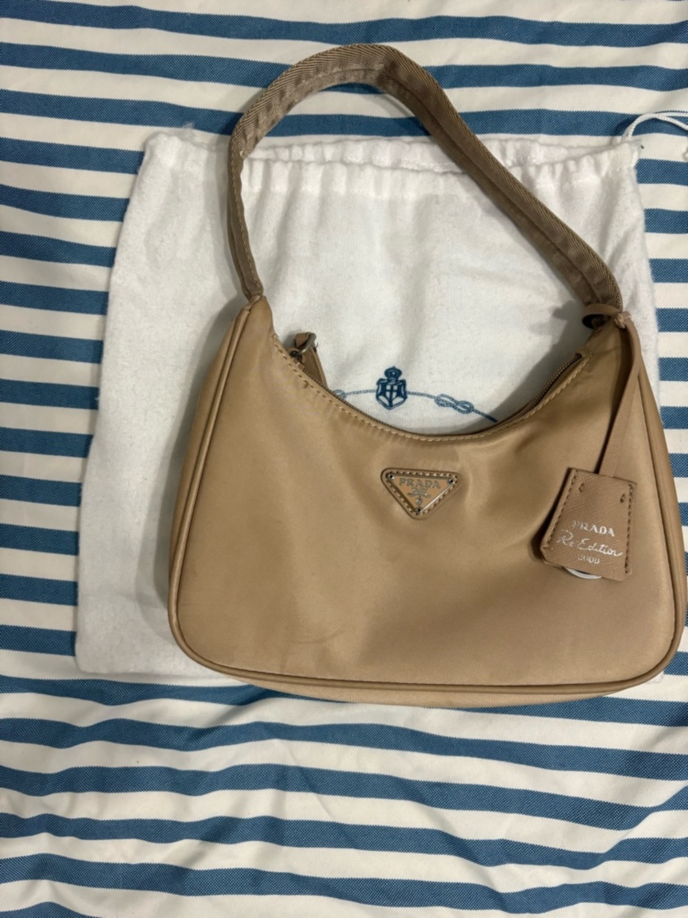 Prada Re-Edition 2000 Beige Shoulder Bag